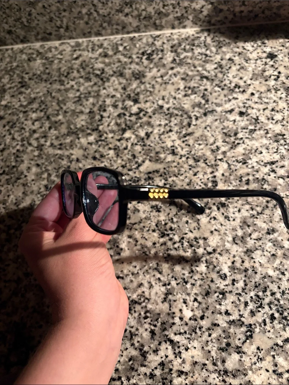 Women’s Black Frame Sunglasses with Blue Lenses Rectangle